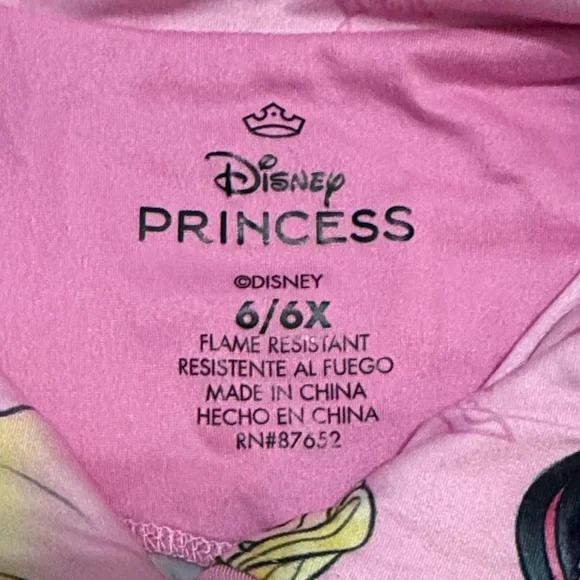Disney Princess Pink Pajama Set for Kids - Picture 2 of 4